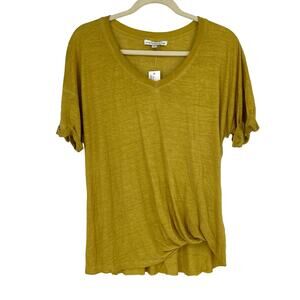 Young Fabulous & Broke Mustard Yellow Linen Top Medium NWT